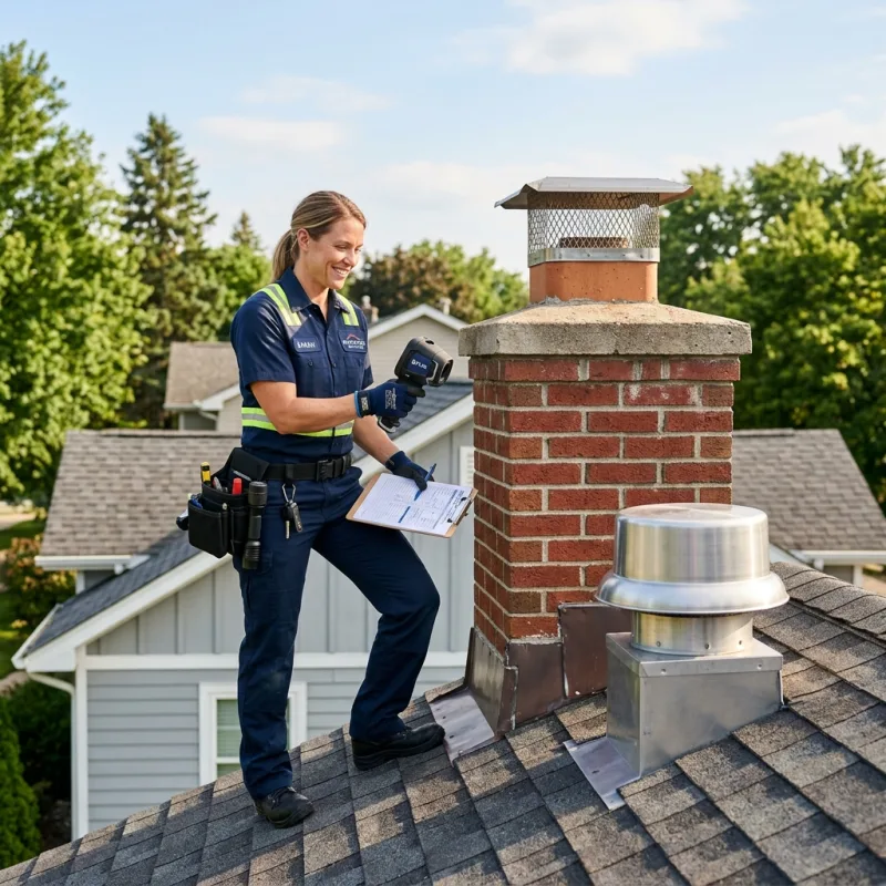 Technician inspecting a Syndal roof cavity and ductwork for a dead bird